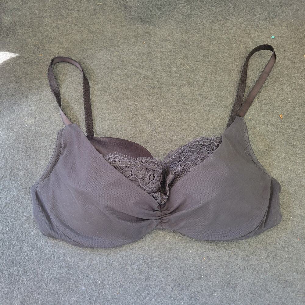 Adore Me Push-Up Bra 32C Black Lace Clarabelle Sexy Lace Detail‎ Mesh